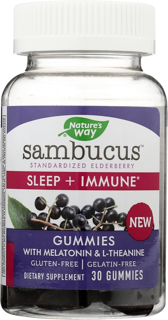 Dabas ceļš Dabas ceļš Sambucus Elderberry Miega + Imūn Gumies, 30 grāfs