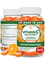 Lunakai ASV izgatavoti augstas pakāpes vitamīnu C Gumijas pieaugušajiem un bērniem - 300mg Imūnsupport - Non-GMO, Vegan, Delicious Orange Flavor, 60ct