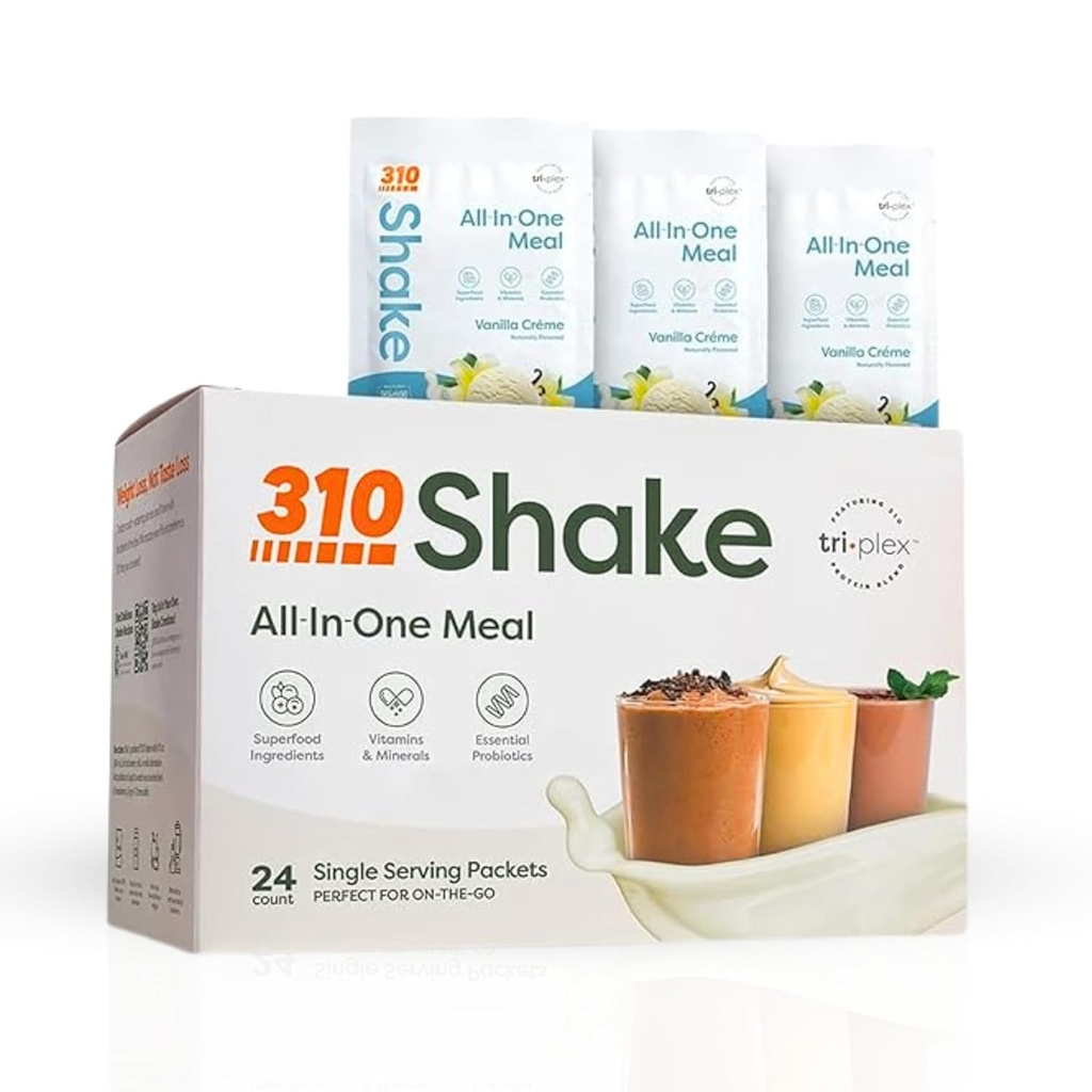 310 Uzturs – All-In-One Male Replacement Shake - Jaunā formula ar Fiber Rich Vegan Superfood Blend - Dabīgie saldinātāji - Zema Carb Shake, Keto & Paleo Friendly - bez lipekļa - 26 Essential Vitamīni un minerālvielas - Variety Shake Box - Vanilla Crème