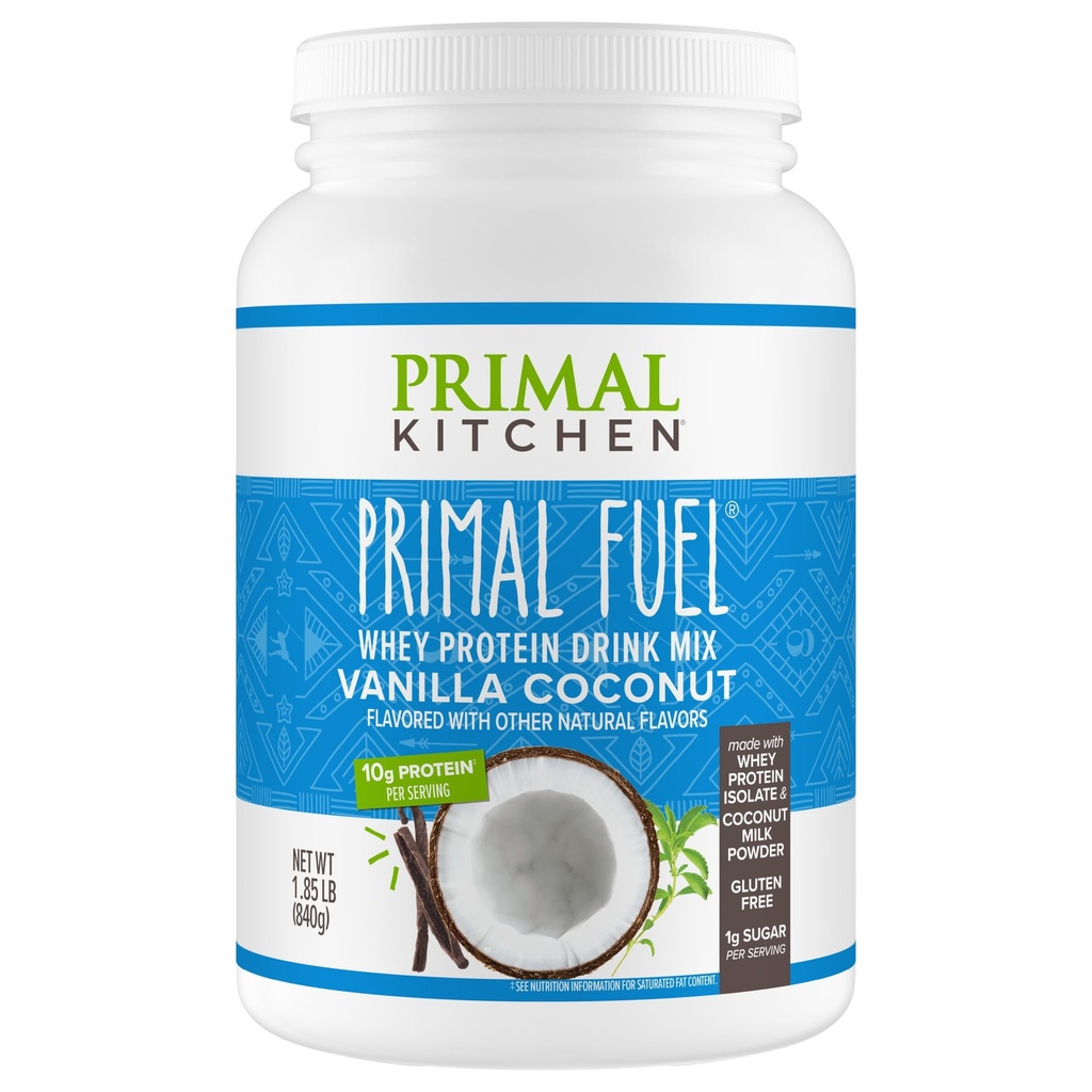 Primal Kitchen Primal Kurināmais Vanilla Coconut Sūkalu Olbaltumvielas Drink Mix, Gluten and Soy Free, 1.85 Pounds