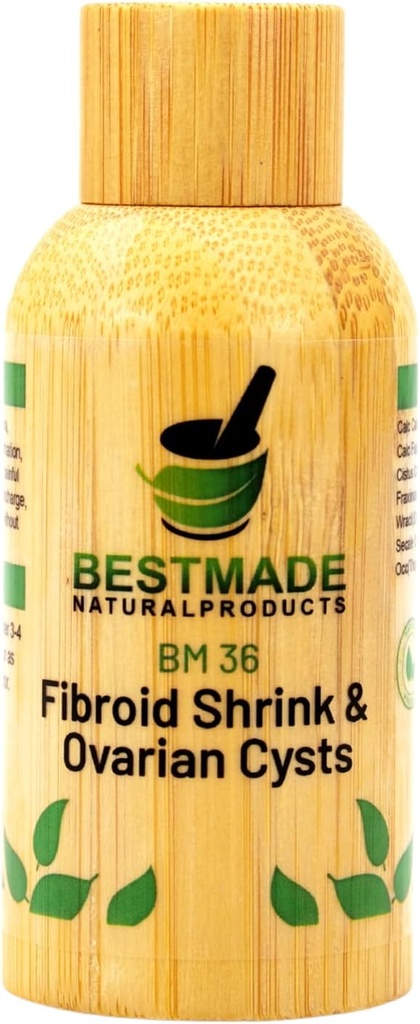 Fibroid Shrink & Olvarian Cistas BM36 - palīdz saraut Fibroids un Olvarian Cistas, balanss Estrogen līmenis un novērst izaugsmi, atbalsts menstruālām sāpēm un sāpīgs interkurss, 30 ml pilieni