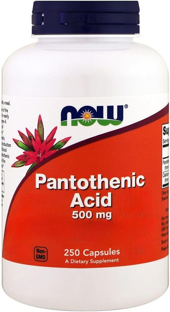 Tagad pārtikas produkti, pantotēnskābe, 500 mg, 250 kapsulas