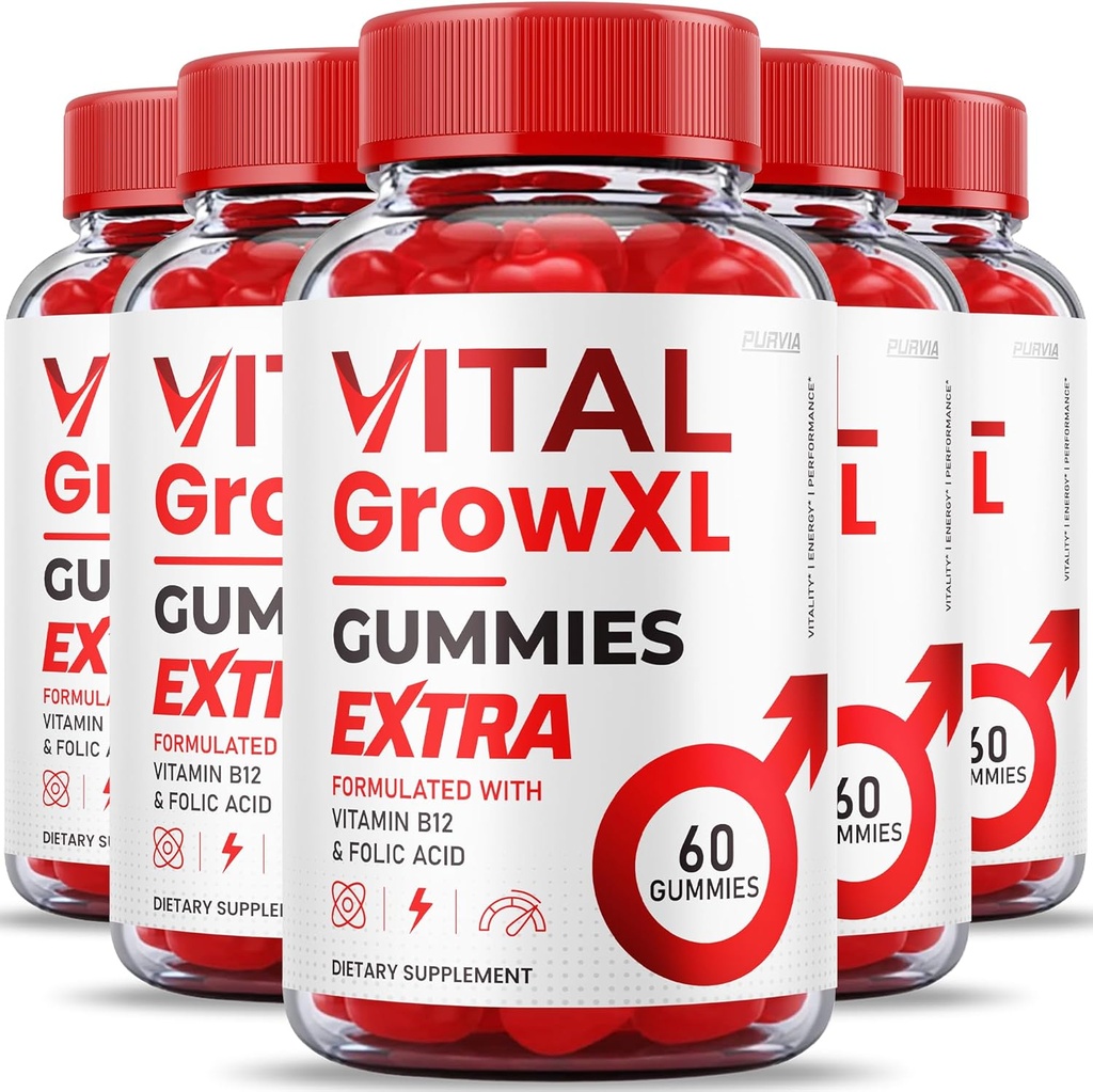 (5 Pack) Vital Grow XL Gumies - maksimālā stipruma Formula - Vial Grow XL Extreme Strength Formula, Vital Grow XL Atsauksmes, Kopumā Daily Health Support 1000mg Maksimālais labsajūtas papildinājums (300 Gumies)