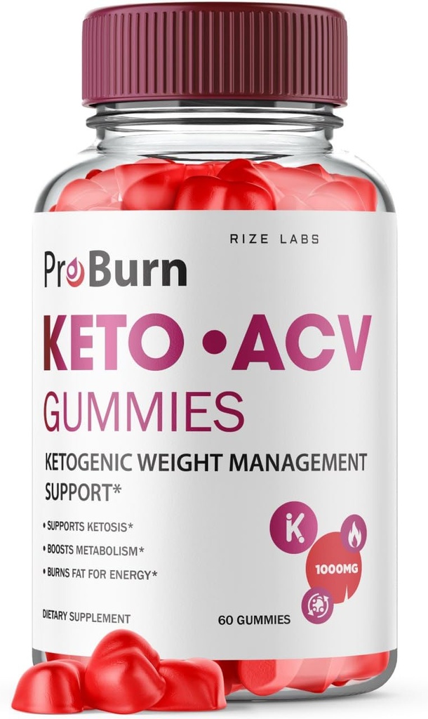 rize laboratorijas - Pro Burn Keto ACV Gumies, Advanced Svara zudums Atbalsts, Visi dabas Apple Sidra papildinājums (60 Gummies)