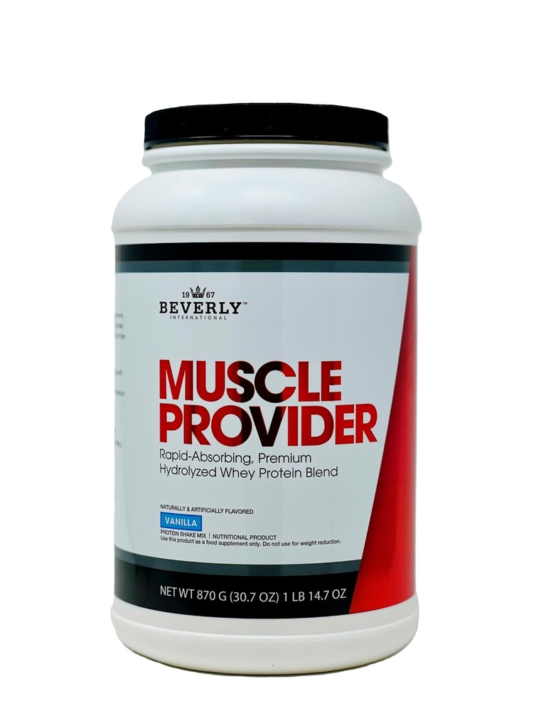 Beverly International Muskuļu Nodrošinātājs, 28 Kalpo, Vanilla. Super-Fast-Absorbing sūkalu proteīns Pulveris reģenerācijai, Lean muskuļu. Aizpilda muskuļus, nevis kuņģi. Garšas kā saldējums