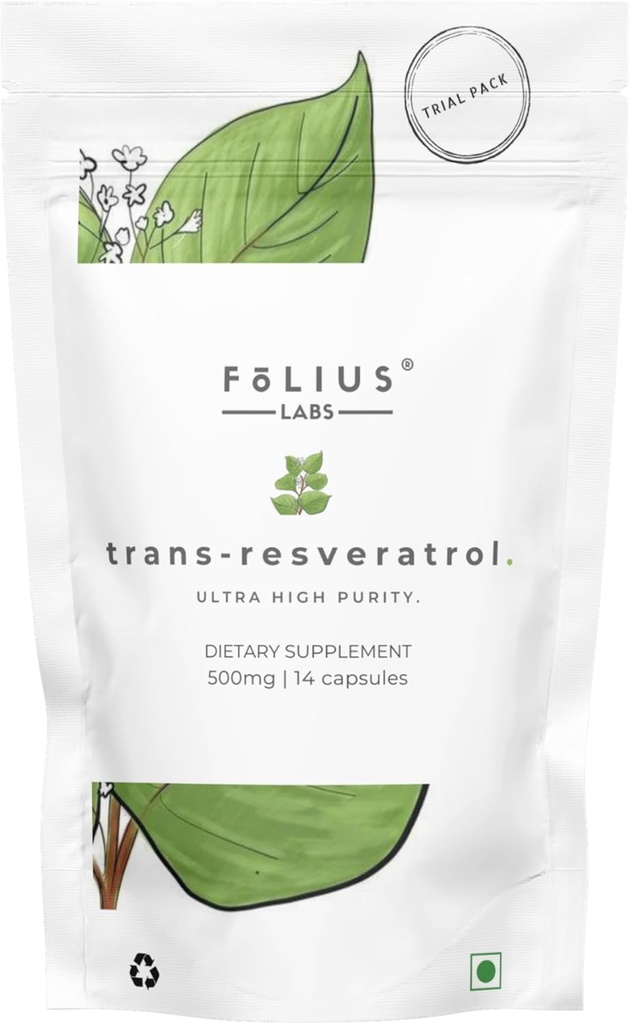 Ultra High Tīrības Resveratrol Kapsulas - 99% Trans-Resveratrol - Japānas Knotweed ekstrakts - Atbalsts Immunity, Atbalsts Veselīga novecošana - (1 nedēļas izmēģinājuma iepakojums)
