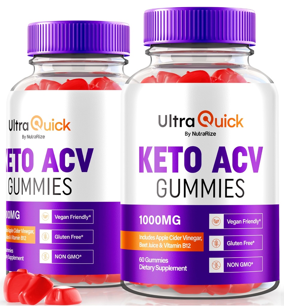 (2 iepakojumi) Ultra Quick Keto ACV Gummies, UltraQuick Keto+ACV Svara zaudēšanas atbalsts, Premium Keto Plus ACV Formula, Dabīgs Apple Sidra Etiķis, Oficiālais Gomitas Atsauksmes (120 Gumijas)