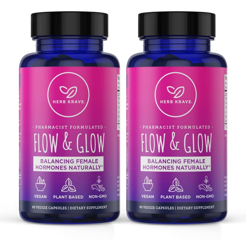 Plūsmas un trūdēšana Dabiskais Hormonu Balanss sievietēm - PMS & Menopause Relief for Cromps, Mood Swings & Night Sweats with Donq Quai & Black Cohosh for Menopause - 60 Vegan kapsulas (2 iepakojums)