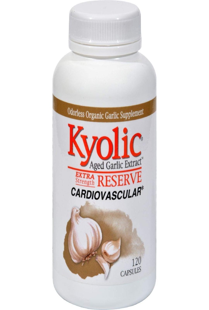 Kyolic Reserve Aged Ķiploku ekstrakts 600 Milligrams 120 Kapsulas