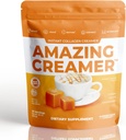 Superfoods Company Amazing Krēmētājs ar kolagēnu - Keto Creamer-Hyaluronic Acid & MCT Oil - Brain Boost & Curbs Cravings - Atbalsta veselīgu ādu un matus - Diēta-Draudzīgi [30 Kalpo] [Saldināts Karamelis]