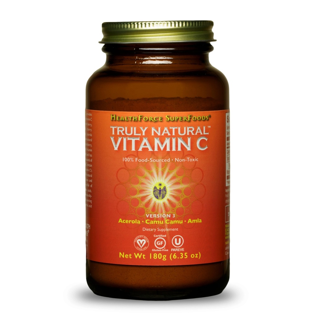 VESELĪBAS APRŪPES SUPERFOODS Patiesi dabisks C vitamīns - Imūnsupporta papildinājums ar Camu Camu Berry - C vitamīna papildinājums imūnai veselībai - Vegan, Non-GMO - 180 Grams, 30 Kalpo