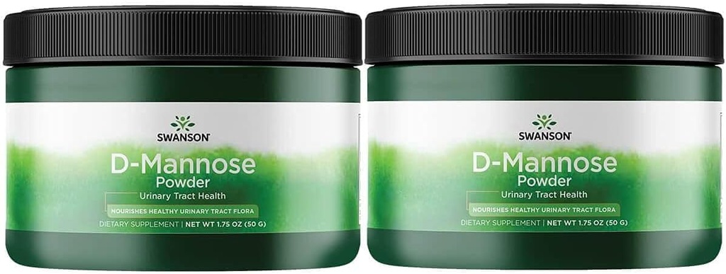 Swanson D-mannozes pulveris 1,75 Ounce (50 g) Pwdr (2 iepakojumi)