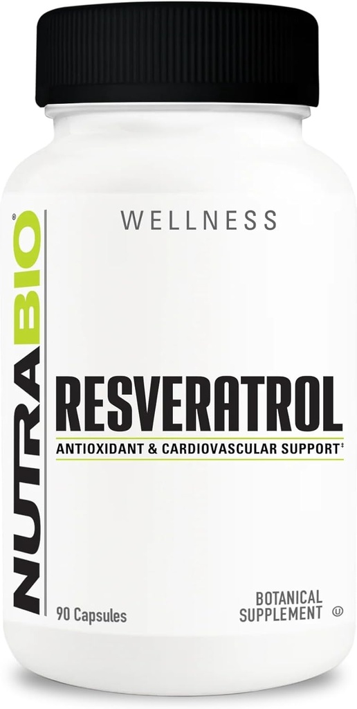 NutraBio Resveratrol Papildinājums, 500mg - Dabas Antioksidants, lai palīdzētu cīnīties bezmaksas Radikāli un atbalsts veselīga novecošana, 90 kapsulas