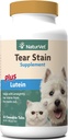 NaturVet - Tear Stain Plus Lutein - Novērš Negatīvi Tear Stains - Uzlabots ar dzērveņu ekstraktu, kalcija Askorbāts un Oregonas vīnogu saknes - suņiem un kaķiem - 60 tabletes