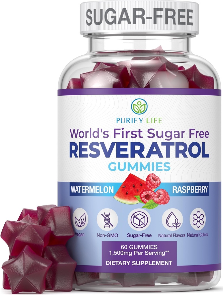 Bezcukura Resveratrol Gumijas - Spēcīgs Anti-Aging Antioksidants - Resveratrol Papildinājums, lai atbalstītu Gremošanas & Imūnās veselības - Dabas Herb šūnu augšanu un remonts - Viegli košļājamā NMN alternatīva