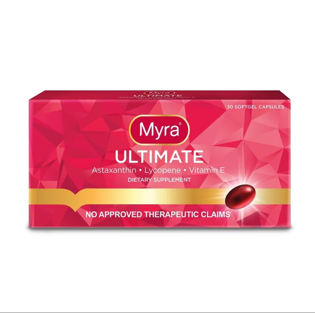 Myra Utimāts ar astaksantīnu, likopēnu un E vitamīnu, 30 Softgel kapsulas