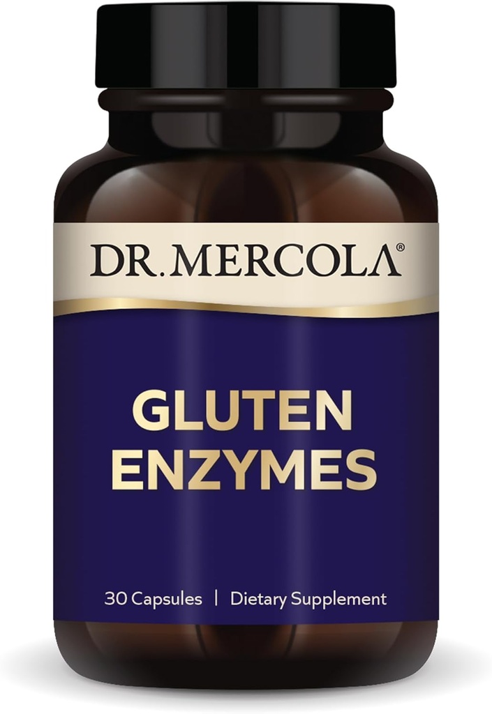 Dr. Mercola Gluten enzīmi, 30 kapsulas, bez GMO, bez sojas