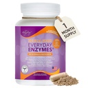 Dr. Liz Cruz Everyday ENZYMES - Gremošanas papildterapija, uztura bagātinātāji, medicīniskie superfermenti, uzpūšanās, gāze un refluksa atvieglojums sievietēm, vīriešiem un bērniem, kas nav GMO, 100 Veggie kapsulas