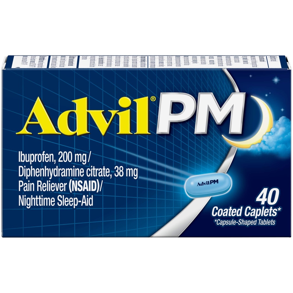 Advil PM 200 mg apvalkotas Caplets 40 ea
