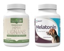 Lignans for Life & K9 Select Pet Care Bundle - HMR Lignans 20mg, 90 Kapsulas - Melatonīns & 3mg, 120 Peanut sviests Uzliesmojošas tabletes - Multivitamīnu Suņa labsajūta Papildinājums Ārstēti - vidēja lieluma Suņu šķirnes