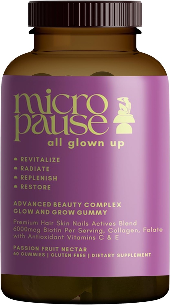 Visi Glown Up Advanced Beauty Complex Glow and Grow Gumies ar Biotin, kolagēns, un antioksidants vitamīni A, C, un E matiem, āda, un nagu.