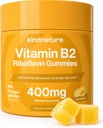 Vitamīns B2 Gumijas - Riboflavin 400mg Papildinājums bērniem un pieaugušajiem - Ne-GMO, Soy & Gluten-free, Vegan košļājamās gumijas (30 dienu piegādes)