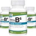 Kvalitatīva izvēle Vitamīns B6 100mg 100 Skaits Tabletes (3 iepakojumi)
