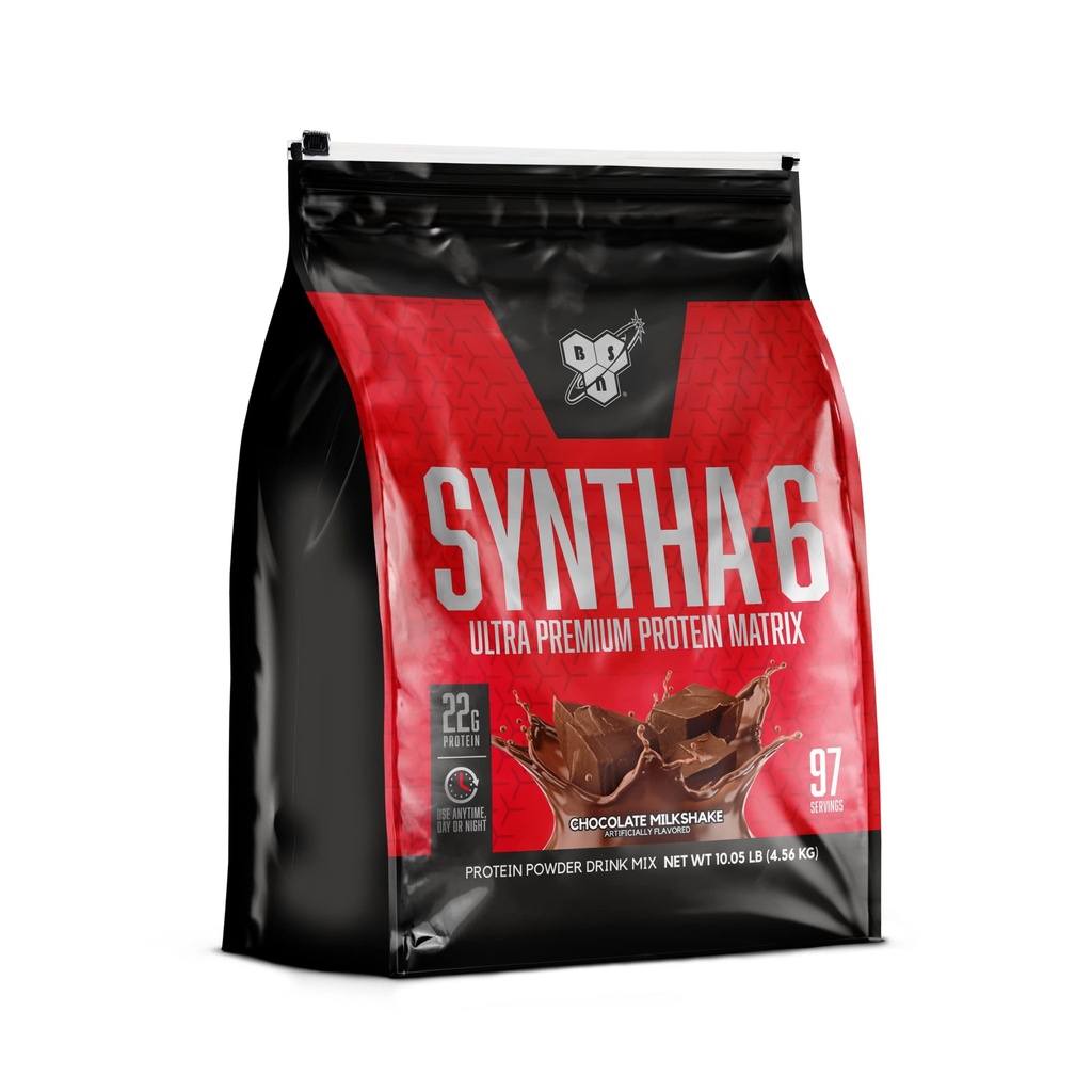 BSN SYNTHA-6 Sūkalu proteīna pulveris ar Micellar Casein, šokolādes piena proteīnu izolāta pulveris, šokolādes Milkshake, 97 Servojumi (iepakojums May Vary)