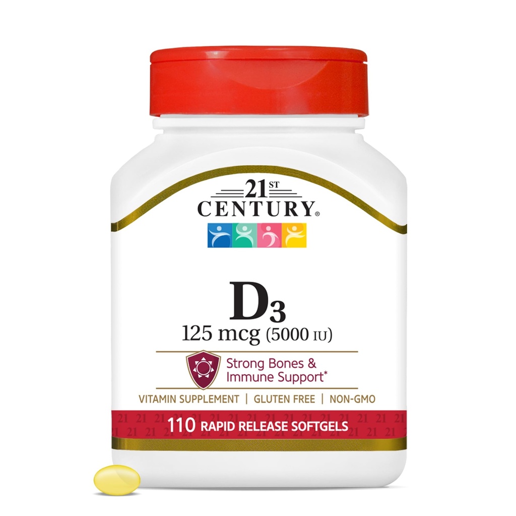 21. gadsimts Veselības aprūpe D3 vitamīns 125 μg (5 000 SV)