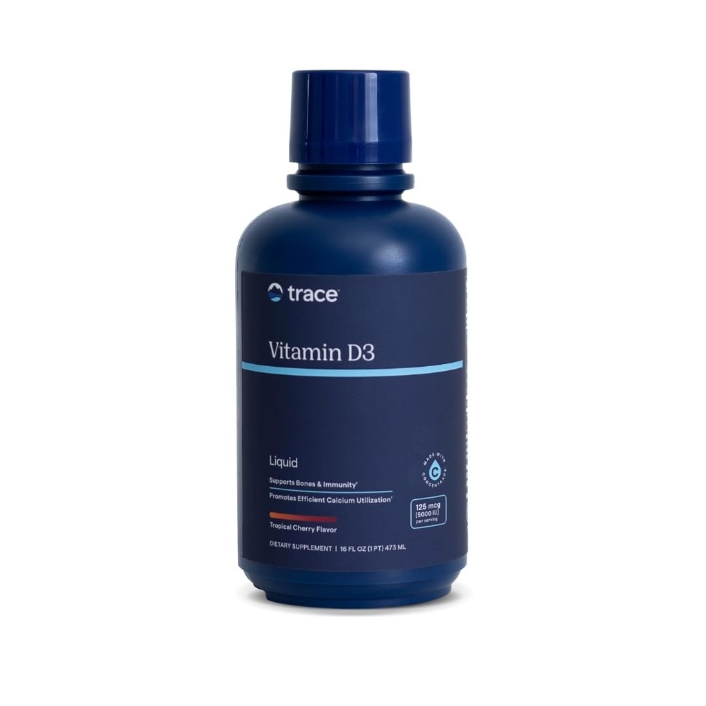 Molekulārās minerālvielas D3 vitamīns - D3 vitamīns Papildinājums kaulu veselībai - Efektīva kalcija izmantošana - Imūnsistēmas atbalsts - Ātri absorbējošs šķidrums - Tropu Ķiršu Flavors - 16 fl oz (32 Kalpo)