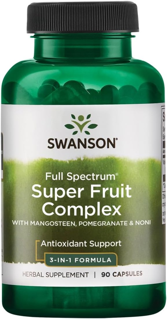 Swanson Mangosteen/Pogaranāts/Noni Complex Antioksidantu atbalsts Kuņģa-zarnu traktam Atbalsts 240 Milligrams 90 Kapsulas