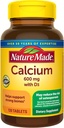 Dabā ražots kalcijs 600 mg ar vitamīnu D3, uztura bagātinātājs kaulu atbalstam, 120 tabletes (iepakojums no 3)