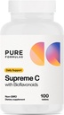 PureFormulas Supreme C ar Bioflavonoids - 100 tabletes  - 1000 mg C vitamīna, Citrus Bioflavonoids Complex, Rose HIPS - Imūnsupport & Antioxidant Boost - Allergen-free