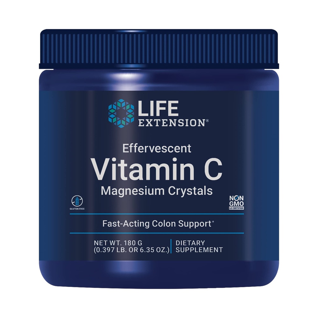 C vitamīns Magnija kristāli, tūlītēja izvairīšanās no neregulāra aizcietējuma, bez lipekļa, ne- GMO, veģetārs, net. 180 Grams