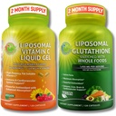 STUDIO Liposomālais vitamīns C 1100mg Šķidrā gela kapsulas - Salokiet kopā - Liposomālais Glutations 500mg Papildinājums