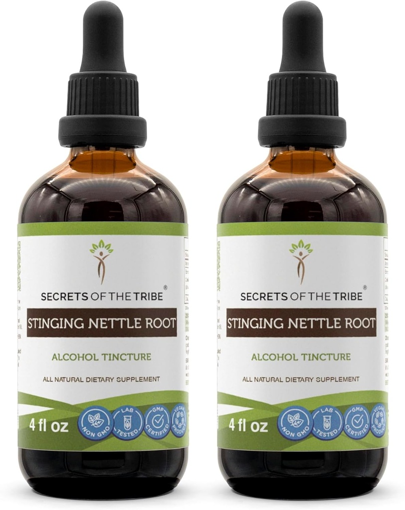 Noslēpumi no trīsstūra stīgu saknes tinktūra Alkohola ekstrakts, augstas skābes augu pilieni, Tincture Izgatavots no stinging Nettle Urtica Dioica Respiratorās un urīnceļu sistēmas veselība 2x4 uc