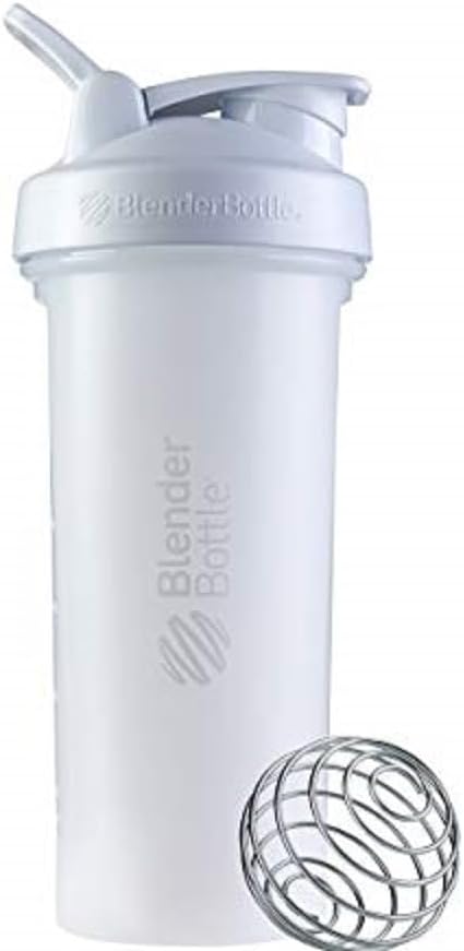 BlenderBottle Classic V2 Shaker Pudele Perfekta Olbaltumvielu krata un pirms treniņa, 28-Ounce, White