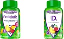 Vitafusion Probiotic Gummy bagātinātāji, aveņu, persiku un mango Flavors & vitamīns D3 Gummy Vitamīni kaulu un imūnās sistēmas atbalsts