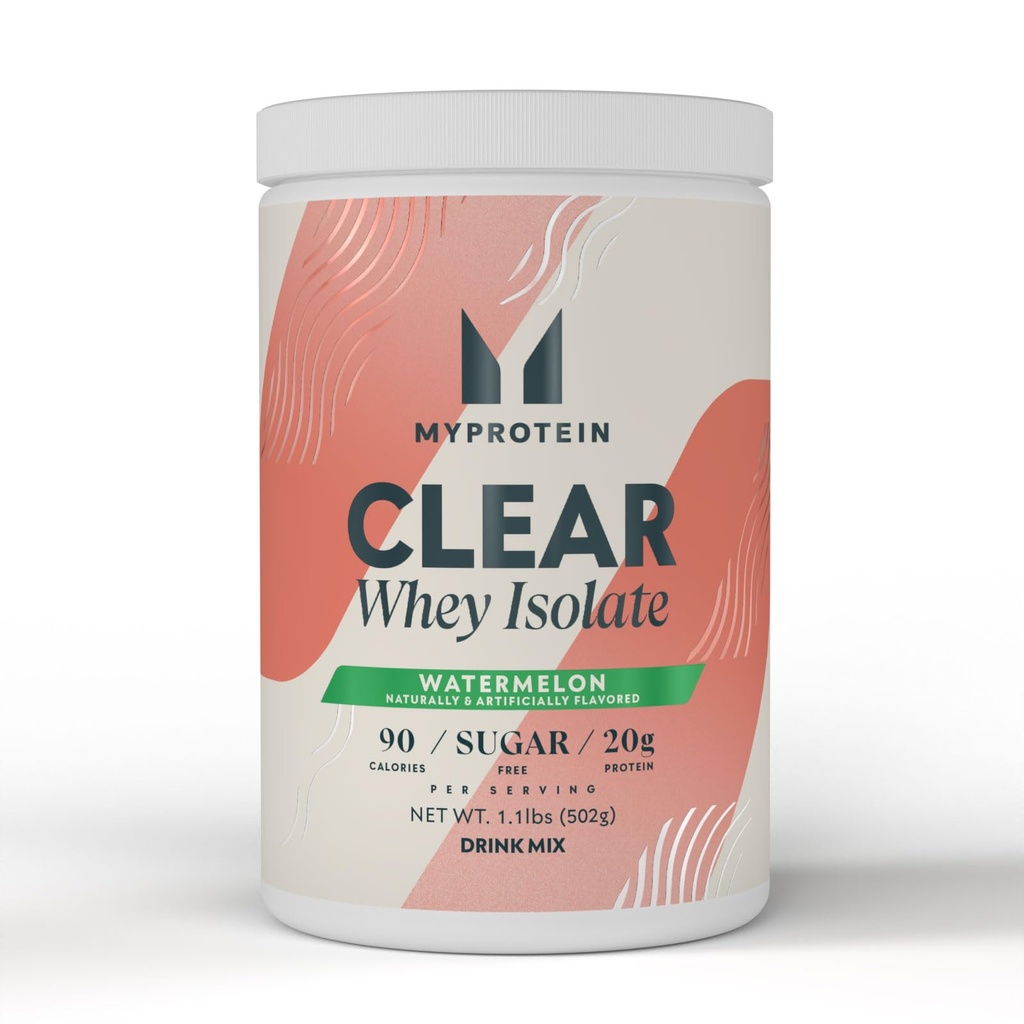 Myprotein Clear Shey Isolate Protein Powder, 1.1 Lb (20 Servē) Arbūzs, 20g Olbaltumvielas uz apkalpo, Dabīgi uzliesmo dzērienu maisījums, Daily Protein Toke augstākās veiktspējas