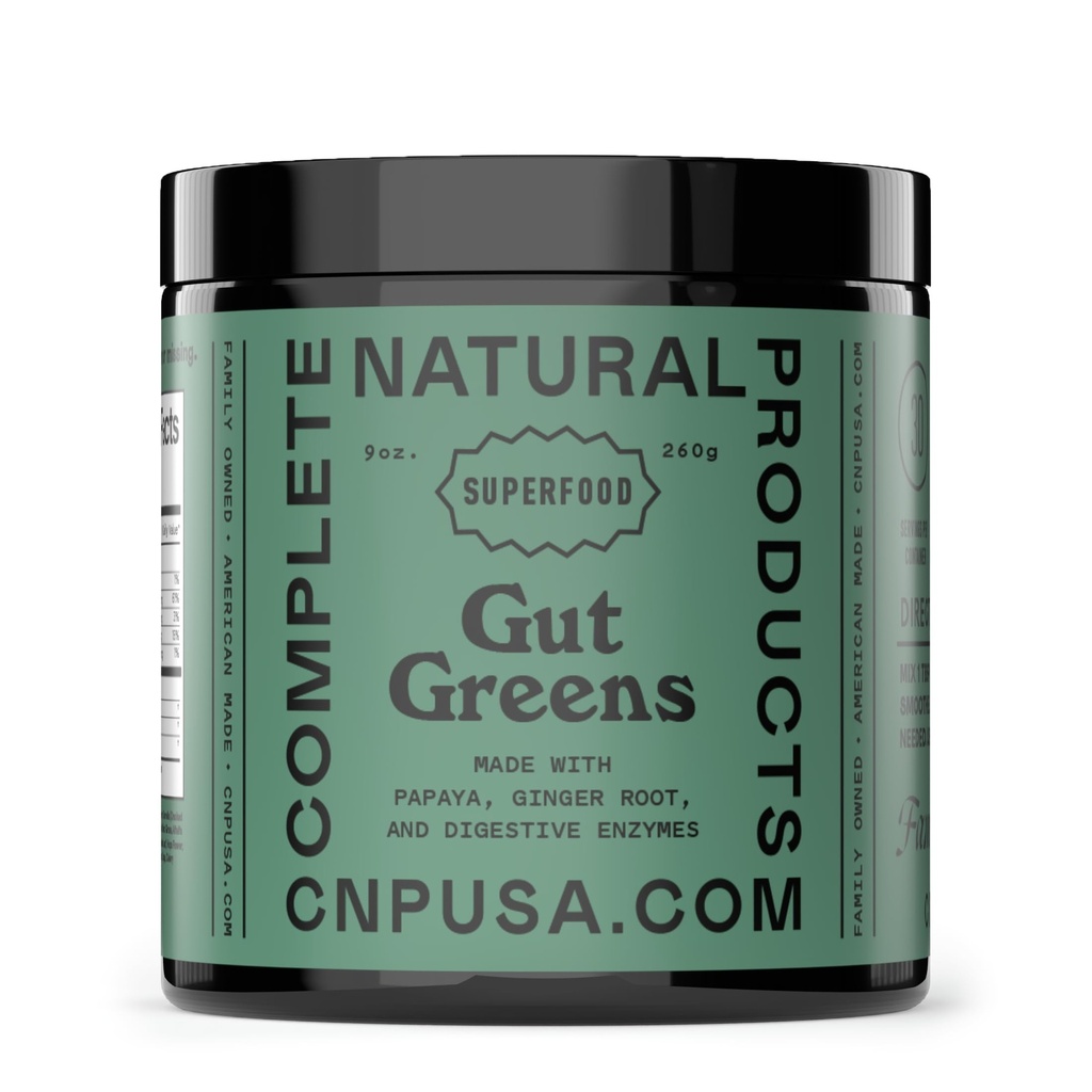 Gut Greens Superfood pulvera Formula Papildinājums - Apbrīnojami Raw Gremošanas Fermentu Papildinājumi Zāles Mix, 9oz, 30 Servē