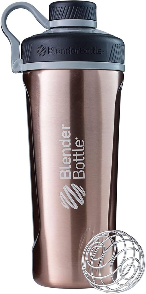 BlenderBottle Radian Shaker Cup Izolēta nerūsējošā tērauda ūdens pudele ar Wire Whisk, 26-Ounce, varš