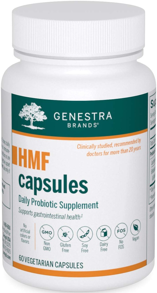 Genestra Brands HMF kapsulas  - Probiotikas formula, lai atbalstītu veselīga Gut Flora - 60 kapsulas