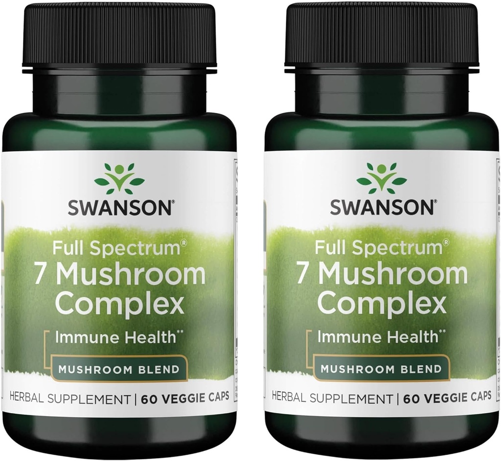 Swanson Full Spectrum 7 Sēņu komplekss 60 Veg Caps (2 iepakojumi)