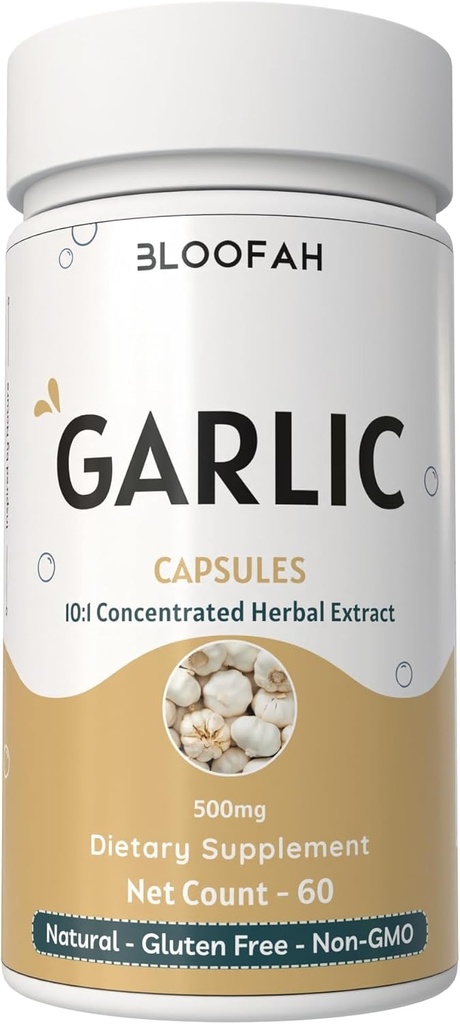 Ķiploku kapsulas 500 mg   ; Pulvera koncentrācija 10:1 Ekstrakta pulveris 