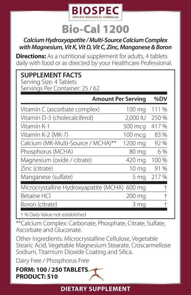 BioSpec Nutritionals Bio- Cal 1200 (250 tabletes)