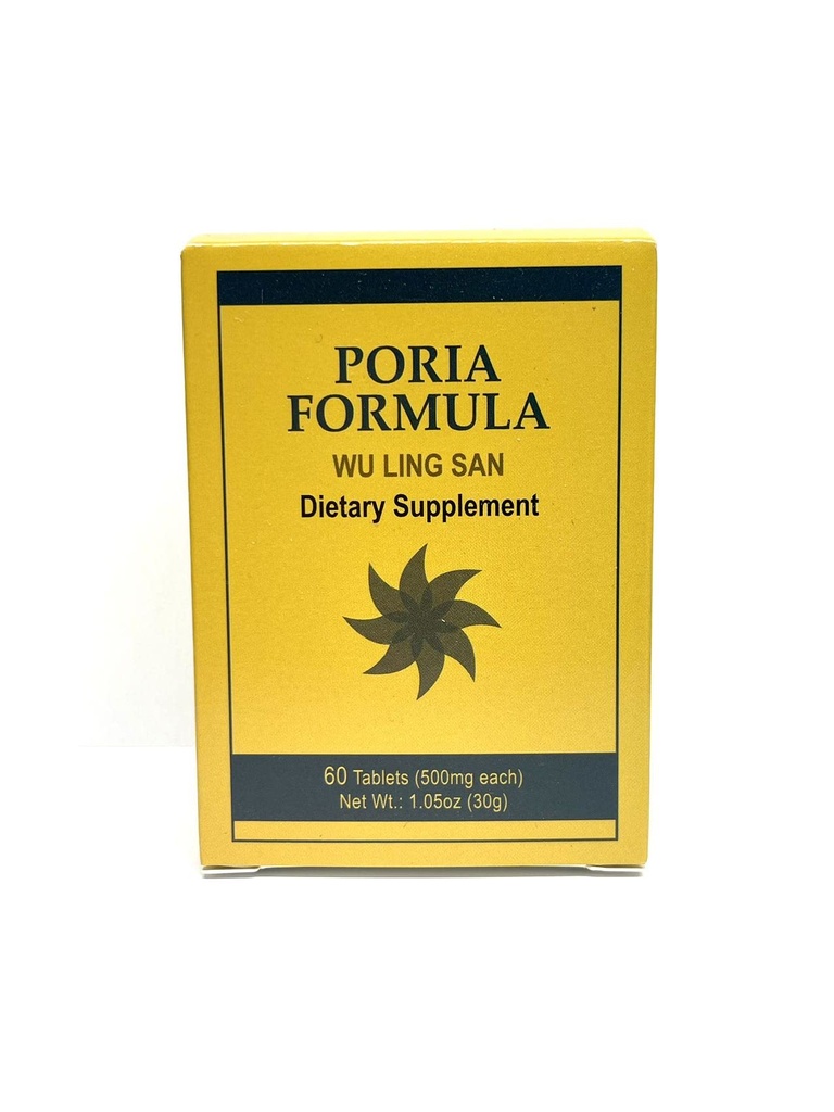 Poria Formula - Wu Ling San Herbal papildinājums palīdz veicināt urīnceļu sistēmu un stiprina Spleen 60 tabletes 500mg / katrs Ražots ASV