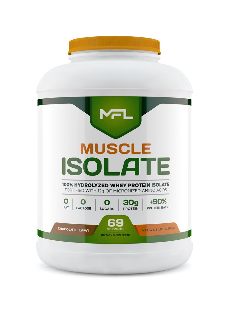 MFL 100% Izolāts Proteīns l 30g Olbaltumvielas l 12g aminoskābes l Keto Friendly l zema Carbs l 5 mārciņas. (Šokolādes Lava)