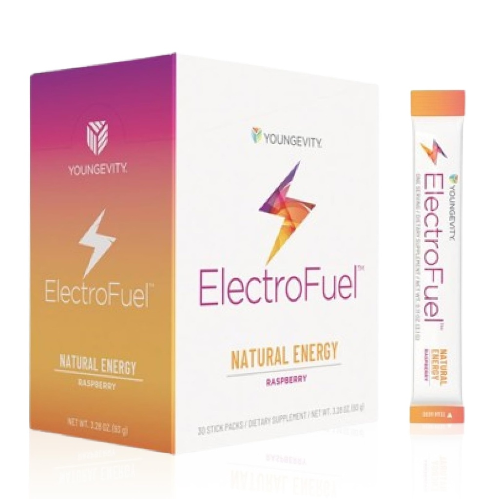 Youngevity Official ElectroFuel Natural Energy Drink Mix - Aveņu Elektrolītu Pulveris - Enerģija un hidratācija - 30 Sticks