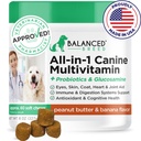 Sabalansēta Šķirne All-in-1 Dog Vitamīni Papildinājumi Ražots ASV Vet-Pharmacist Apstiprināts Suņu Multivitamīnu Probiotikas Glikozamīns Hondroitīns Suņi Salmon Oil Ādas Coat Imūnās Senioru Suņi Papildinājums NonGMO
