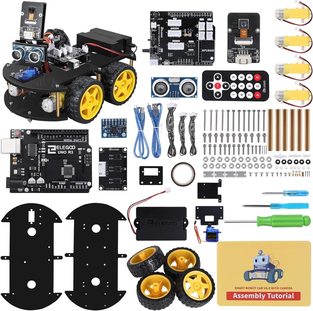 ELEGOO UNO R3 Smart Robot Car Kit V4 priekš Arduino Robotics priekš Kids Ages 8-12 12-16 STEM Science Komplekti Kodēšanas dāvanas 8 9 10 11 12 13 14 15 16 Year Old Boys Girls Teens Cool Engineering Building Rotaļlietas